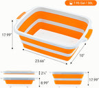 Collapsible BBQ Prep Tub with Cutting Board & Lid – 7.95 Gal / 30L Space-Saving Food Container – BPA-Free Heavy-Duty Plastic, Dishwasher Safe with Drain Hole – Offset Smoker, Backyard & Grilling
