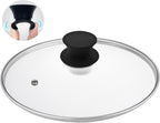 Glass Lid for 9.5 Inch Cast Iron Skillets Frying Pans, 24 cm Tempered Lids for Dutch Ovens, 9.5 In Pan Cover with Stainless Steel Rim for Stock Pots, Heat Resistant Handle, Dishwasher Safe