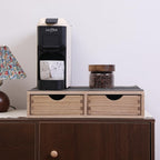 Storage Drawer Holder for Capsules Coffee Pod K-cup Organizer /2 Drawers for Counter Organization for Kitchen Utensil Storage Home Decor Office Supplies- Coffee Brewer Accessories Wood 1D2C-LT
