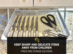 Everything Keeper - Organizer for Home, Kitchen, Bathroom, RV, Small Spaces - Storage Organizers - Compact Metal Basket - Under Cabinet Holder - Easy Install - Holds Strong - 13 x 10 x 2.5 in