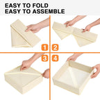 DIMJ Drawer Organizer Clothes 12 Pack - Foldable Baby Organizers and Storage & Dresser Organizer for Bedroom, Closet - Nursery Organization Dresser Dividers for underwear, Sock,Bra, Belt, Tie, Beige