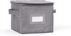 Covermates Keepsakes Dish Storage Box - Stackable, Reinforced Handles, China Storage, Graphite