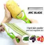 Swiss Peeler Vegetable & Potato Peelers for Kitchen, Original Swiss Made Ergonomic Kitchen Peelers for Effortless Prep - Pack of 3 (Green + Orange + Red)