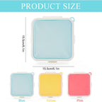 Sandwich Containers, Silicone Sandwich Storage with Snap-Off,Sandwich Box for Lunch,BPA Free,Leakproof, Reusable Plastic Sandwich Holder for Fruit,Salad,Snacks and Food Storage (Blue+Yellow)