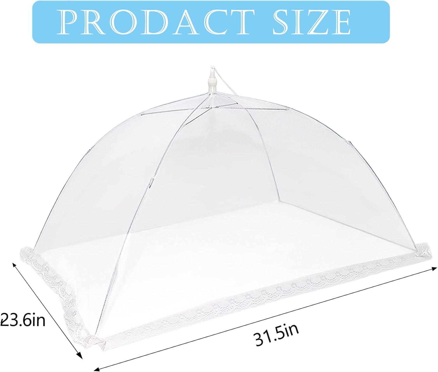 2 PCS Extra Large Food Covers Nets for Outside（40"X24"）umbrella Mesh Screen Covers for Outside Pop-Up Mesh Reusable and Collapsible Food Nets for Parties Picnics Outdoor BBQS…