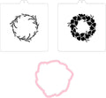 Wreath Cookie cutter and stencil set Baking stencils and cutters bundle DIY bakery decorating kit Wedding Cookie cutter with stencils Icing stencil and cookie cutter combo (Wreath Set)
