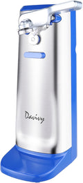 Davivy Electric Can Opener,Stainless Steel Slim Automatic Can Opener,One Touch Easy to Use for Arthritis (Silver+Royal Blue)