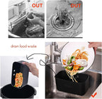 Multifunction Sink Strainer Kitchen Food Catcher Sink Strainer Basket for Filter Kitchen Waste and Wash Vegetables Fruits… (Black)