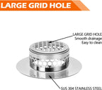 Hair Catcher Shower Drain Bathtub Lavatory Sink Drain Strainer for Laundry, Mop Pool, Utility, Slop, RV Sink, Stainless Steel Drain Filter。Fit Hole Size from 1.65-2.17" ，2Pack (1.5”)