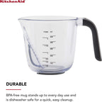 KitchenAid Universal Easy View Angled Measuring Cup, Medium, Clear with Black Handle