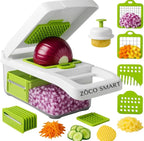 Pro Vegetable Chopper, Professional Mandoline Slicer for Kitchen, Veggie Chopper, Vegetable Slicer with Stainless Steel Blades, Food Chopper with Container, French Fry Cutter By Zôco Smart