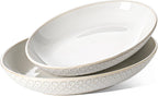 LE TAUCI Serving Bowls, Large Oval Platters for Entertaining, Ceramic Serving Tray for Dinner, Pasta, Salad, Dessert, Turkey, Fish, Fruit, Bread - 45oz/74oz, 11.8"/13.7", Set of 2, Arctic White
