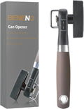 Beneno Can Opener, Manual Side Safe Cut Can Opener Smooth Edge with Durable Sharp Blade, Effort-Saving Knob & Comfortable Non-slip Handle, Brown