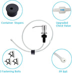 Kitchen Sink Soap Dispenser, Brushed Nickel Countertop Soap Dispenser Pump, 47" Silicone Extension Tube Connect to The Soap Bottle Directly, Say Goodbye to Frequent Refills