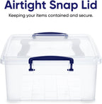 Superio Storage Bins with Lids, Clear Plastic Containers for Organizing, Stackable Totes, BPA Free, Odor Free, Organizer Boxes for Home, and Dorm (4 Pack, 22.7 Qt)