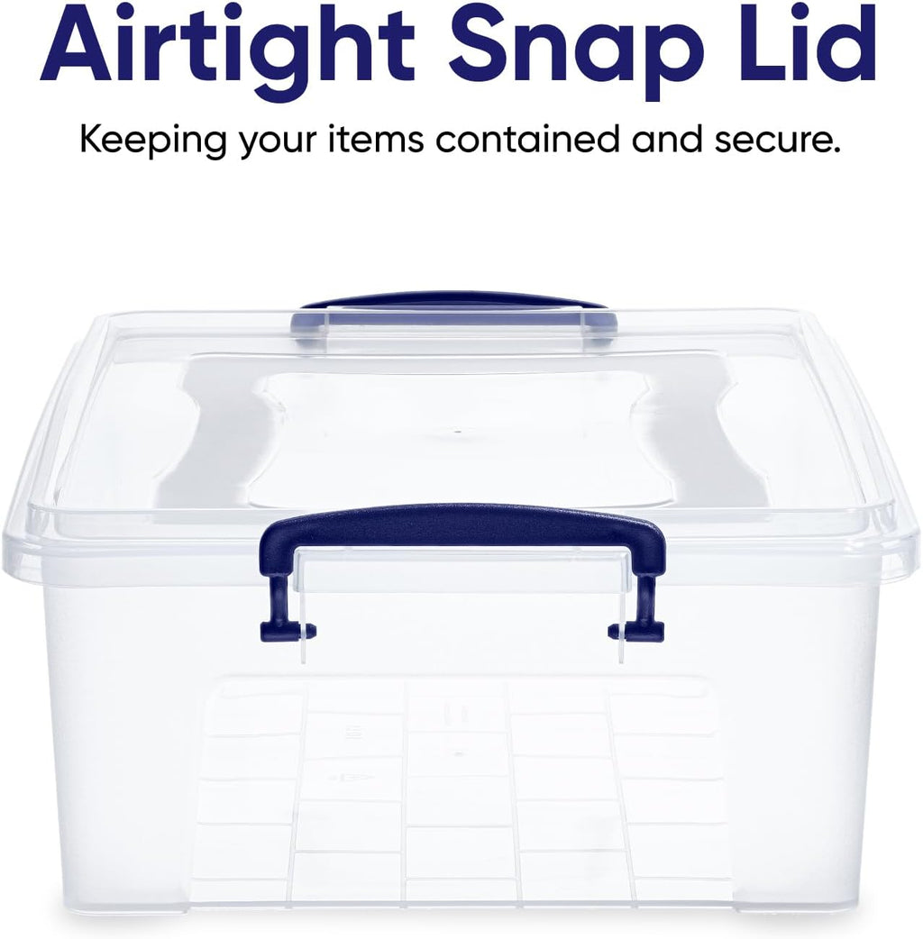 Superio Storage Bins with Lids, Clear Plastic Containers for Organizing, Stackable Totes, BPA Free, Odor Free, Organizer Boxes for Home, and Dorm (2 Pack, 22.7 Qt)