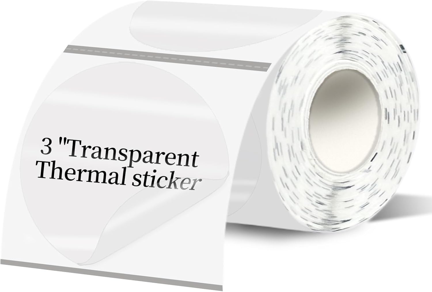 3''Transparent Thermal Label,Round Self-Adhesive Direct Thermal Label,Thermal Stickers for DIY Logo Design,Name Tag(200/Roll