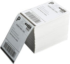 4 Stacks Fanfold 4" x 6" Direct Thermal Labels, 1000 Labels Per Stack, White Perforated Shipping Labels, Permanent-Adhesive, Compatible Zebra, Rollo Thermal Label Printer