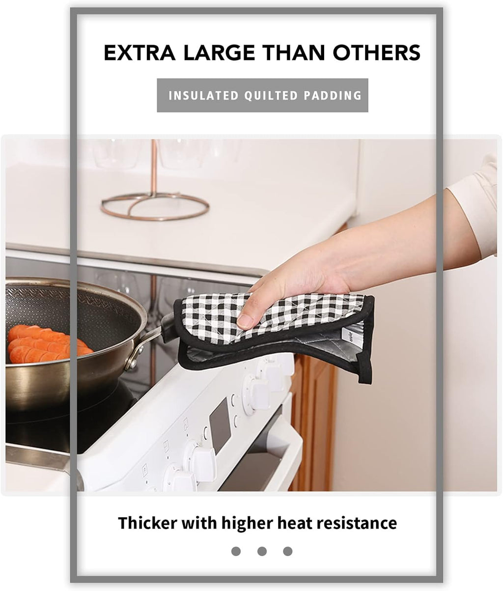 Joyhalo 4 Pack Pot Holders for Kitchen,Cotton Oven Holder with Great Heat Resistance,Non Slip Hot Pads for Kitchen Clearance,Black Buffalo Plaid