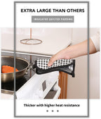 Joyhalo 4 Pack Pot Holders for Kitchen,Cotton Oven Holder with Great Heat Resistance,Non Slip Hot Pads for Kitchen Clearance,Black Buffalo Plaid