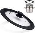 Universal Lid for Pots, Pans and Skillets & Frying Pan - Small Pan lids Fits 6.5", 7" and 8" Diameter Cookware - Tempered Glass with Heat Resistant Silicone Rim
