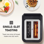 Touchscreen Toaster 2 Slice, KETIAN Bagel English Muffins Toast Pastry Waffles Grain Sweet Bread Toaster, Extra Wide Slots Single Slot Toasting Automatic Lifting, 1400w (Black)