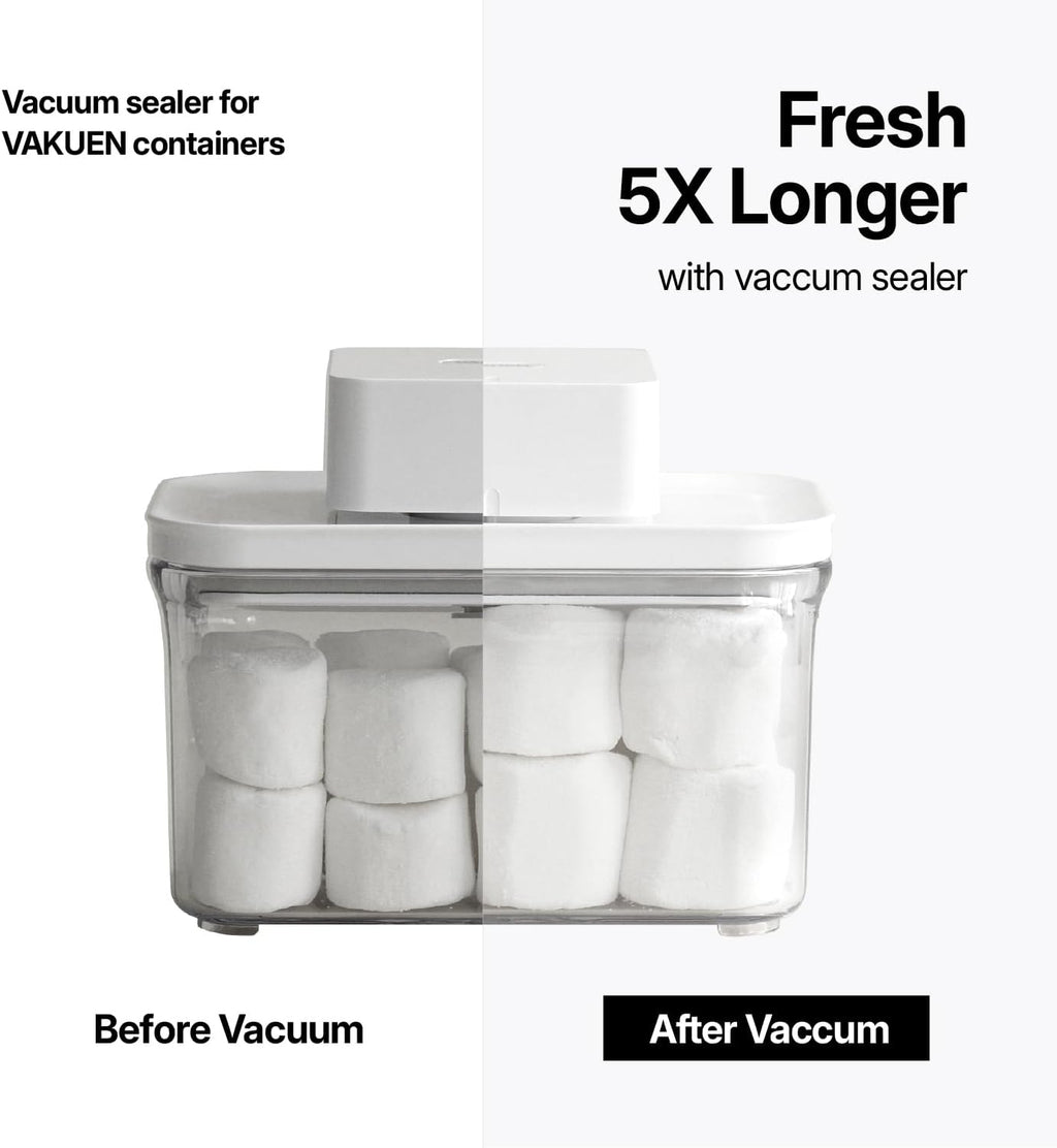 Premium Airtight Food Storage Containers, Mini 9P/SET include Vacuum Sealer, Smart One-Click Seal Lid, No Hinges, 100% Leak Proof, BPA-FREE, Dishwasher, Freezer & Microwave Safe