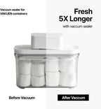 Premium Airtight Food Storage Containers, Mini 9P/SET include Vacuum Sealer, Smart One-Click Seal Lid, No Hinges, 100% Leak Proof, BPA-FREE, Dishwasher, Freezer & Microwave Safe