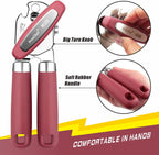 PrinChef Can Opener Manual, Can Tin Bottle Opener with Magnet - No-Trouble-Lid-Lift, Handheld Can Opener Smooth Edge with Sharp Blade, Heavy Duty and Easy to Use, for Seniors with Arthritis, Red