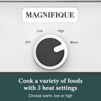 MAGNIFIQUE 4 Quart Casserole Slow Cooker with Ceramic Baking Dish - Perfect Small Kitchen Appliance Crock Pot for Family Dinners, Oven Safe and Durable Bakeware for Lasagna, Roasts