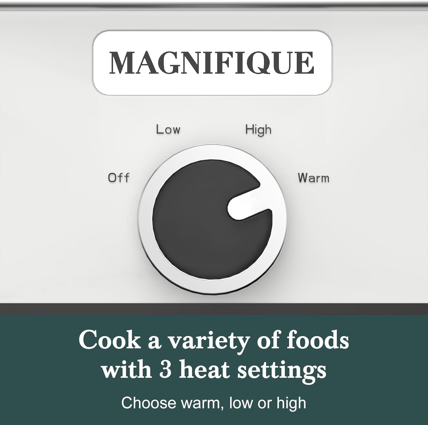 MAGNIFIQUE 4 Quart Casserole Slow Cooker with Ceramic Baking Dish - Perfect Small Kitchen Appliance Crock Pot for Family Dinners, Oven Safe and Durable Bakeware for Lasagna, Roasts