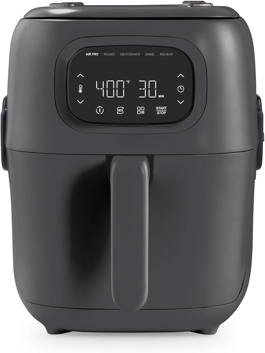 Dash Flip & Fry™ Digital 2-in-1 Grill + Air Fryer with 5 functions, 7 Qt Capacity, Air fryer & Indoor Grill for fries, wings, burgers and more - Forged Iron