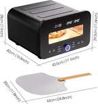 1700W Countertop Electric Pizza Oven, Heats to 840℉ with Presets, 60-Minute Timer, Includes Pizza Stone & Peel, Indoor Outdoor Pizza Maker
