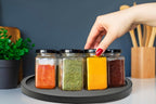 14" Black Bamboo Lazy Susan Organizer Kitchen Turntable for Cabinet Pantry Table Organization