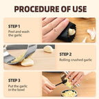 2025 Upgraded Garlic Press Stainless Steel, Garlic Press Rocker Professional Kitchen Gadgets Garlic Mincer Garlic Crusher, Heavy Duty Mincer Tool Garlic Chopper Garlic Presser Mincer (2Sets)