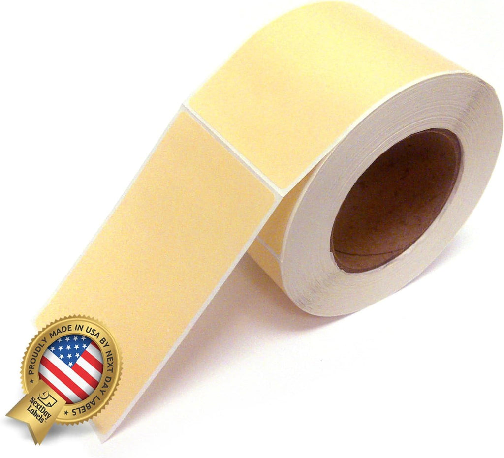 NextDayLabels 500 Rectangle Stickers (3" x 5") - Color Coding Labels Roll - Moving Labels for Boxes, Colored Inventory Stickers for Packing, Organizing, and Storage (Natural)
