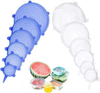 Silicone Stretch Lids Set Of 12 Elastic Reusable Microwave Food Covers Bowl Covers for Can, Cup and Glass Jars