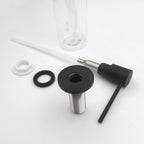 Matte Black All Brass Soap Dispenser for Kitchen Sink Countertop Sink Soap Dispenser 17 OZ Bottle Built in Refill from The Top with Long Spout