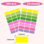 STARLIBOO Removable Freezer Labels, 1x2 Inch Color Coding Removable Labels Easy Peel Off, Freezer Labels to Write on/Waterproof (360PCS, 8 Colors)