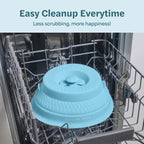 Duo Cover: 4-in-1 Collapsible Hanging Microwave Cover for Food | Microwave Steamer Moist Food | Safely Grabs Hot Dishes From Microwaves | Plastic-Free, BPA-Free Silicone, Dishwasher-Safe | 11"