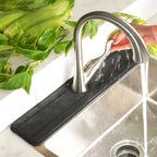 The Original Ternal Sinkmat Drip Catcher & Splash Guard, Faucet Mat for Sinks – Absorbent Microfiber, Machine Washable Counter Protector & Drying Mat for Kitchen, Bathroom or RV [Black, XL, 1 Pack]