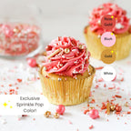 Sprinkle Pop Vintage Rose Gold Sprinkle Mix| Blush White Rose Gold Sprinkles with Gold Dragees| Sprinkles Made in USA for Decorating Wedding Bridal Shower Valentines Day Cakes Cookies Cupcakes, 2oz