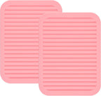 Smithcraft Silicone Trivets Mats for Hot Dishes and Hot Pots, Hot Pads for Countertops, Tables, Pot Holders, Spoon Rest Small Drying Mats Set of 2 Color Pink