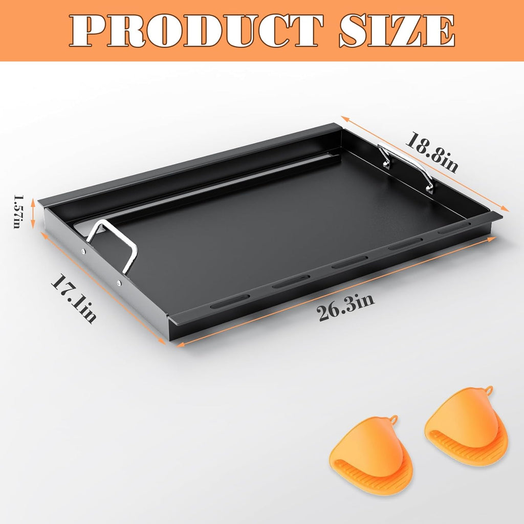6788 Full Size Griddle Insert Replacement Part for Weber Genesis II E320 E310 EP310 EP330 E325 Gas Grill, Flat Top Grill Griddle with Handles for Genesis II 300 Series GS4, Replace for 66095 66802