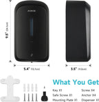 AIKE 33.8oz Automatic Wall Mount Liquid Soap Dispenser with Commercial ABS Construction, Model AK1226S(Black)