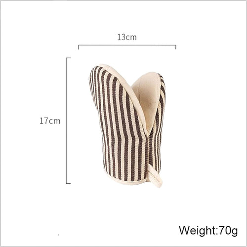 1 Pair Mini Oven Mitts,High Heat Resistant Oven Gloves,Kitchen Short Oven Mit with Hanging Loop for BBQ, Baking, Cooking and Grilling, (Khaki)