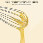 NileHome Whisk, Stainless Steel Wisk Set 8" 10" Kitchen Whisk Wisking Tool Kitchen Wisk Wire Whisks for Cooking, Whisking, Blending, Beating, Stirring-…