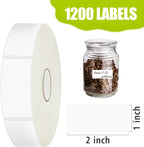 1200 Blank Removable Freezer Labels Water Oil Resistant with Perforation Line for Easy Distribution and Use,Apply Food containers Jars,and Kitchen Pantry Organization (1 "x 2")