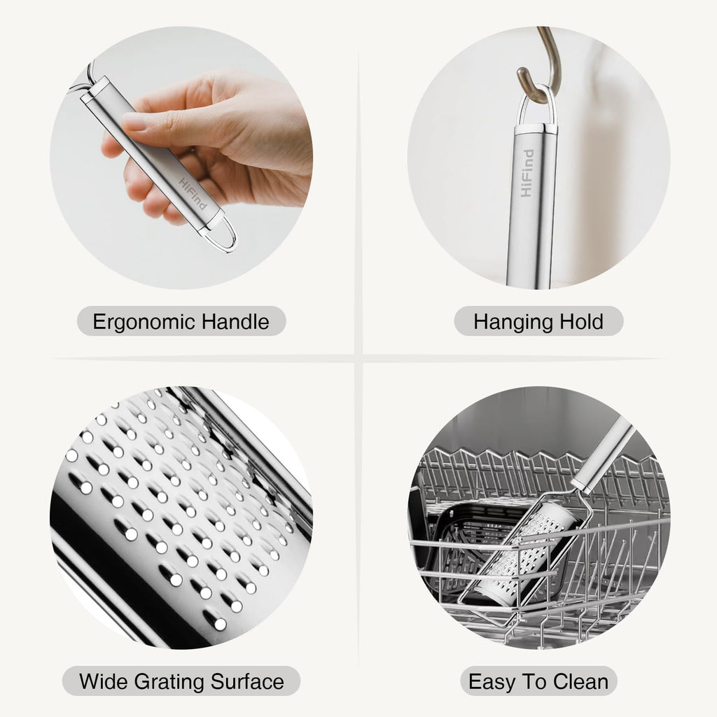 Stainless Steel Cheese Grater Set, Zester Set of 3 Kitchen Grater Lemon Zester for Kitchen, Suitable for Vegetable, Fruit, Chocolate