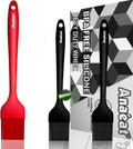 Anaeat High Heat Resistant Silicone Basting Pastry Brush Set of 3- Hygienic One-Pieces Design Spread Oil Butter for BBQ Grill Barbecue Baking Kitchen Cooking - BPA Free & Dishwasher Safe (10"+8.2")